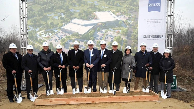 Zeiss groundbreaking event for new state-of-the-art facility in the Detroit metro area.