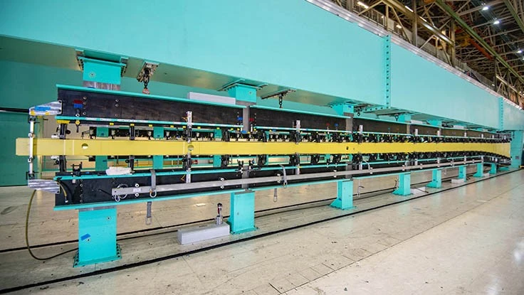 An 82.4ft long 767 wing spar is loaded into a tool in Boeing’s Everett, Washington, factory, kicking off assembly of the first KC-46A tanker for Japan. Boeing is currently on contract to build two of the multi-role tankers for the Japan Air Self-Defense Force.