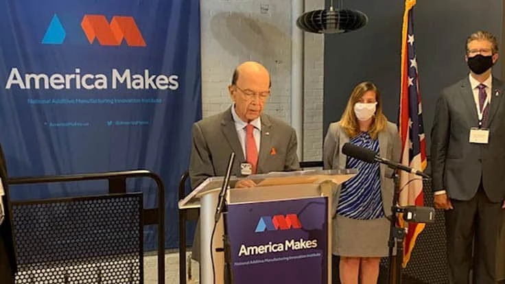 U.S. Secretary of Commerce Wilbur Ross during a press conference at the America Makes facility in Youngstown, Ohio.