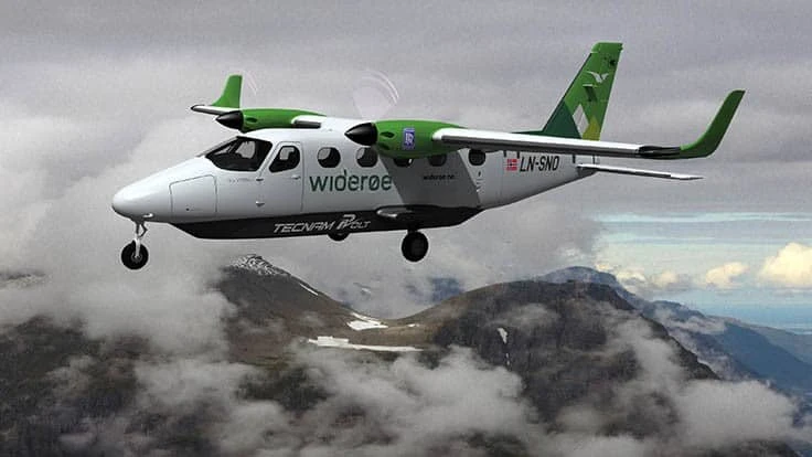 Artist’s impression of P-Volt all-electric commuter aircraft jointly planned by Rolls-Royce, Tecnam, and Widerøe.