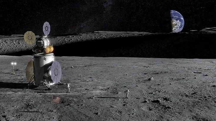 Artist’s conception of future lunar surface exploration activities. 