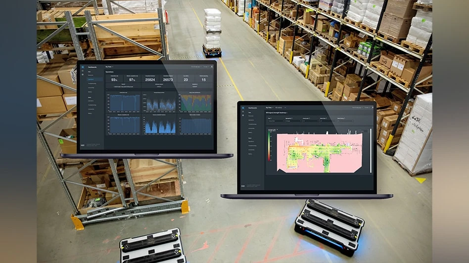 The cloud-based MiR Insights provides fleet owners with data dashboards that monitor KPIs such as distance driven and completed missions, along with heatmaps tracking robot activity over time and physical locations.