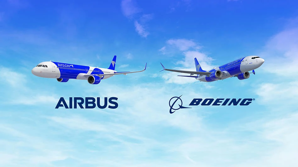 Renderings of Airbus A321neo and Boeing 737-8 in Avolon house colors.